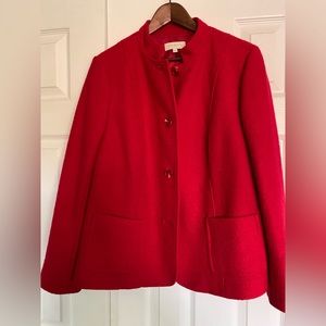 Talbots Red‎ Button Up Jacket Blazer Coat Fully Lined Women's Size 14W